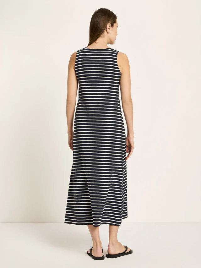 Maxikleid Ärmellos GOTS onyx/ creme | Lanius