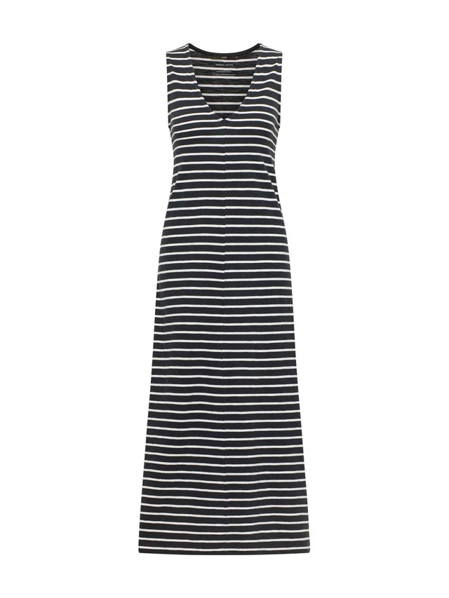Maxikleid Ärmellos GOTS onyx/ creme | Lanius
