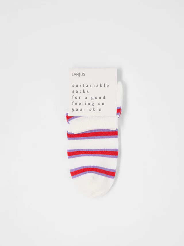 Sneaker Socken GOTS	 off white/ lava red | Lanius