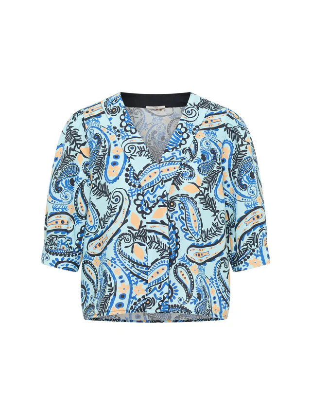 3/4 Arm Bluse GOTS print paisley mint | Lanius