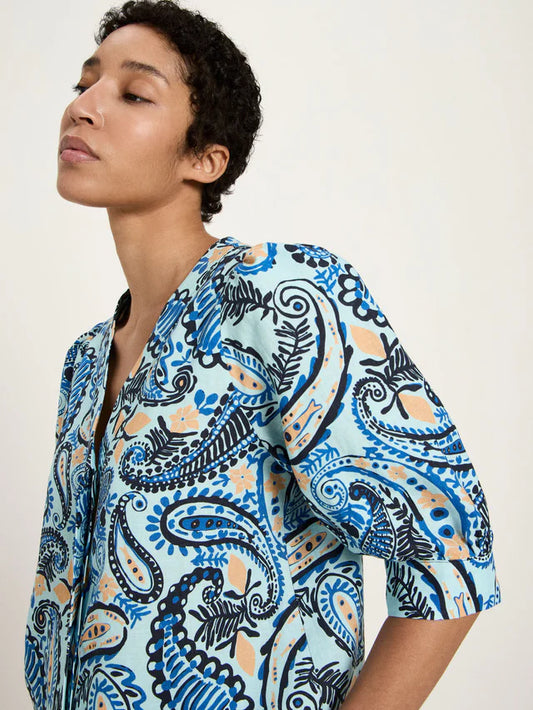 3/4 Arm Bluse GOTS print paisley mint | Lanius