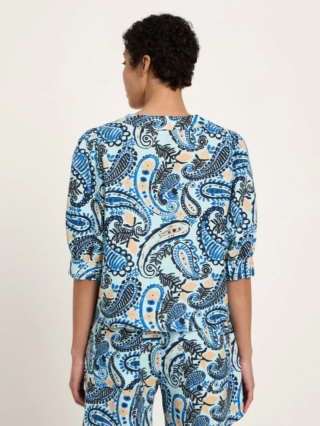 3/4 Arm Bluse GOTS print paisley mint | Lanius