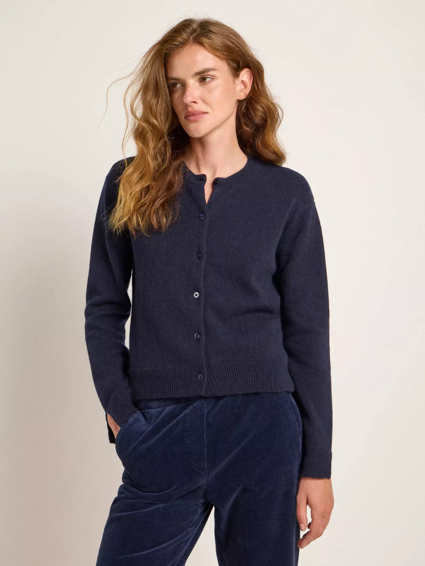 Boxy Strickjacke midnight melange | Lanius