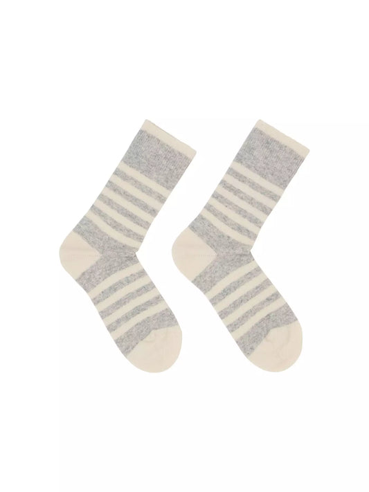 Socken mit Streifen grey melange | Lanius