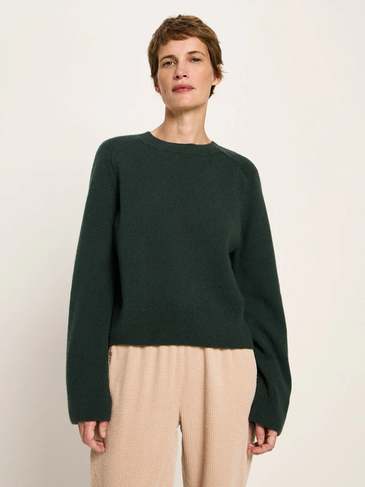 Cropped Pullover GOTS forest melange | Lanius