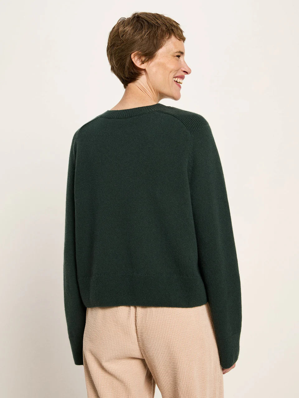 Cropped Pullover GOTS forest melange | Lanius