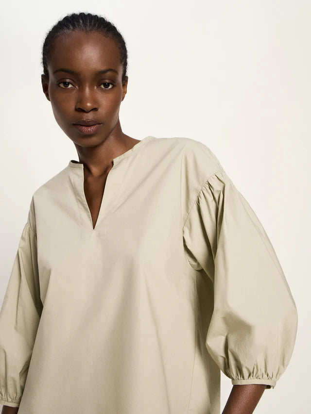 Bluse mit Kräuseln stone | Lanius