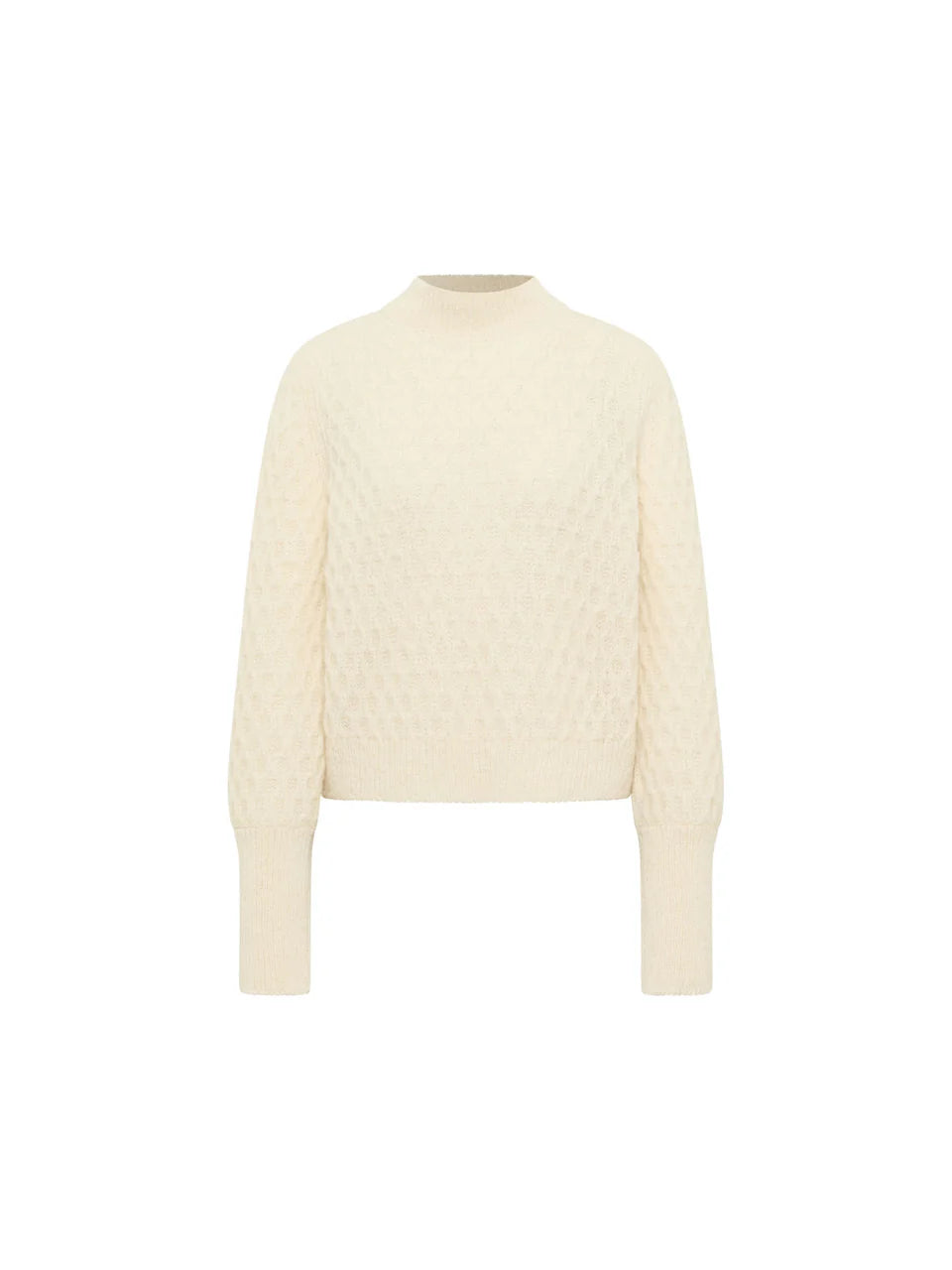 Pullover mit Zopfstrick off white | Lanius