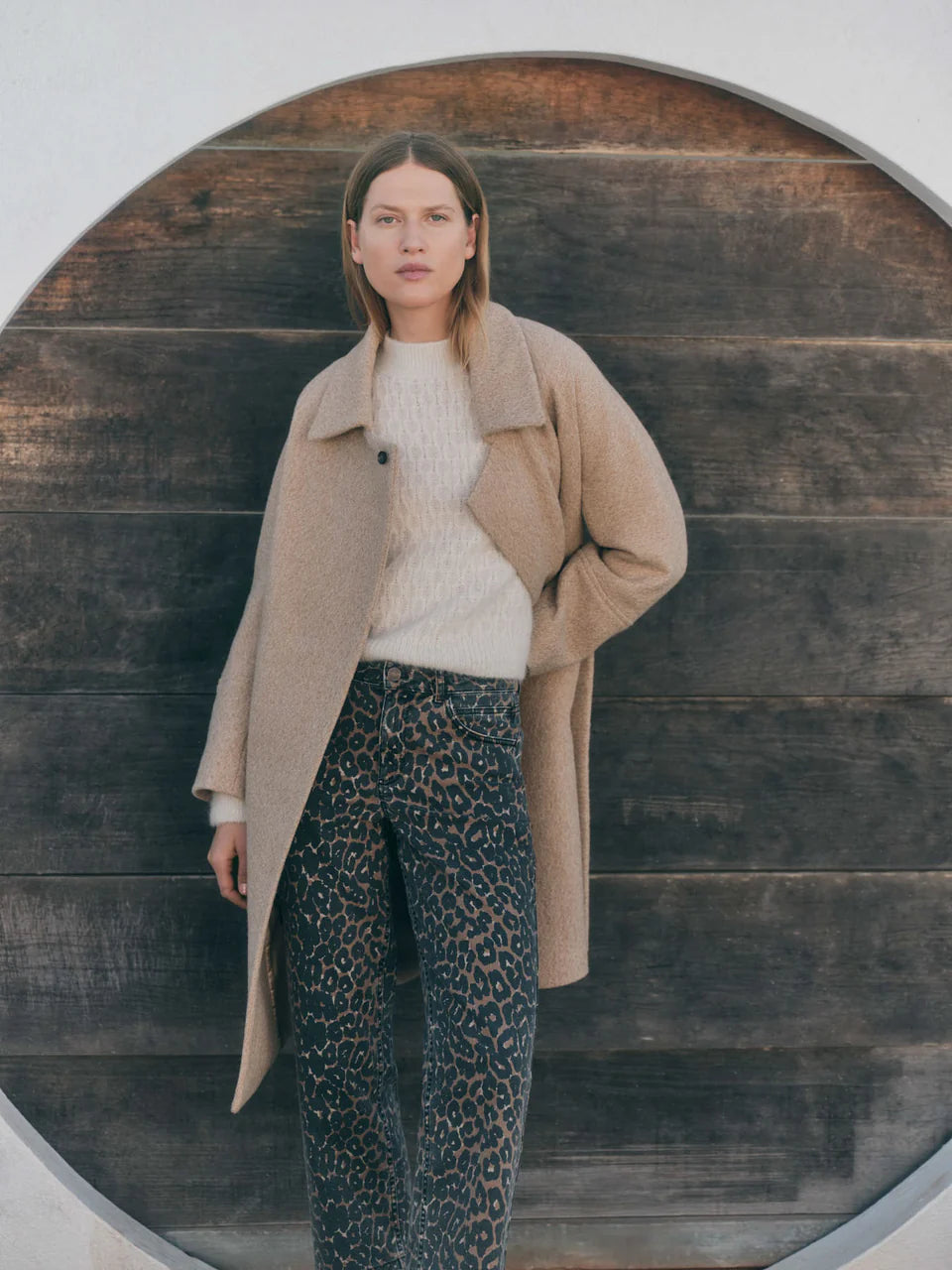 Pullover mit Zopfstrick off white | Lanius