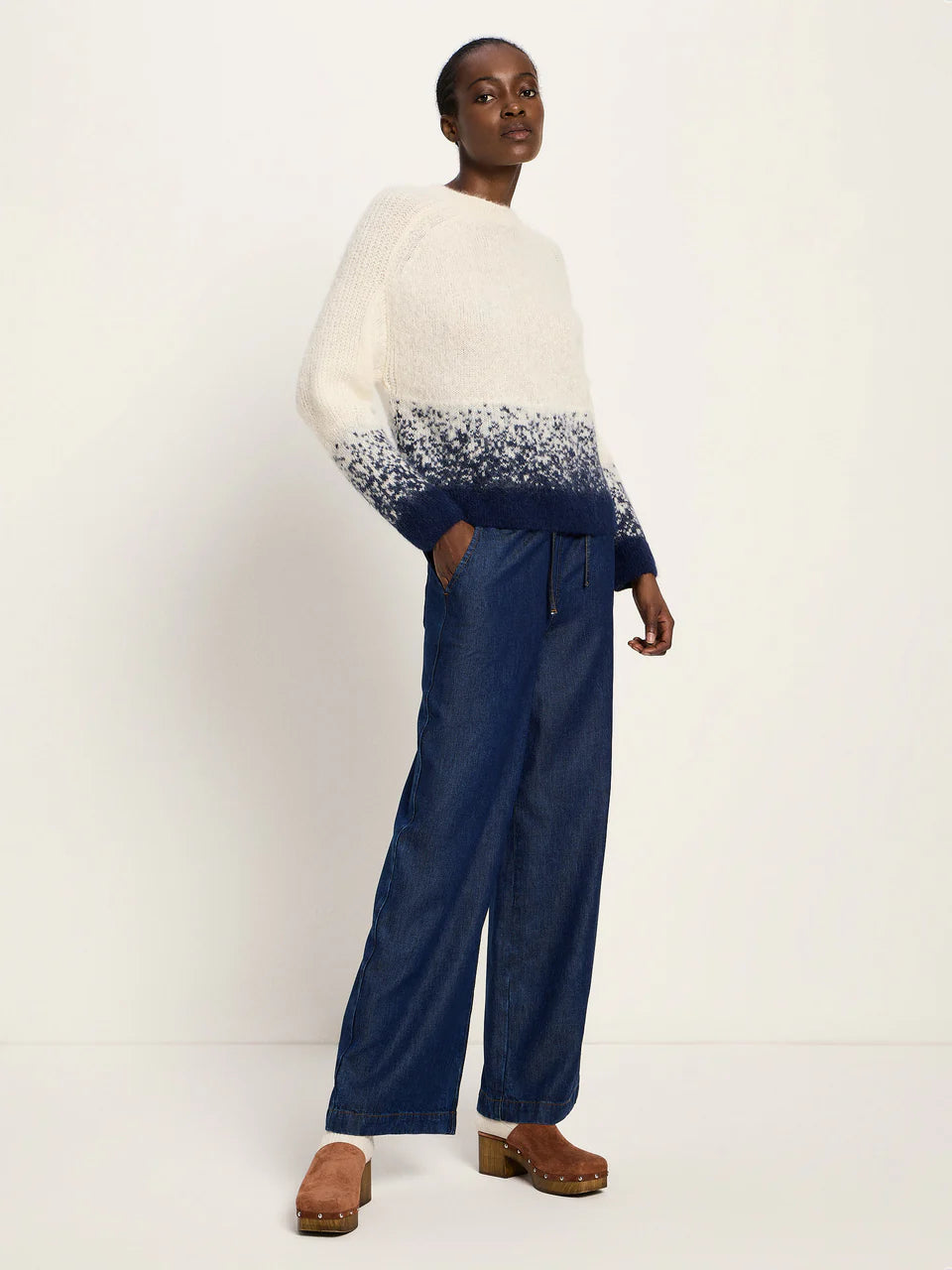 Jacquard Pullover off white | Lanius