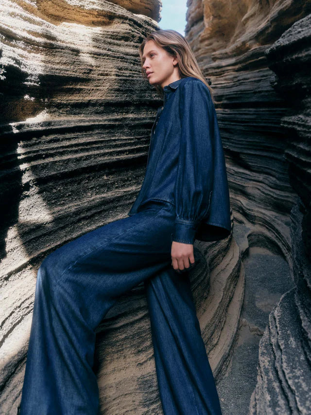 Jeans mit Kordelzug dark blue denim | Lanius