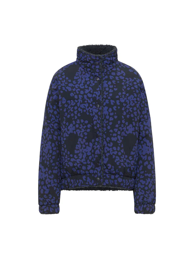Wende Jacke GRS Teddy animal print midnight | Lanius