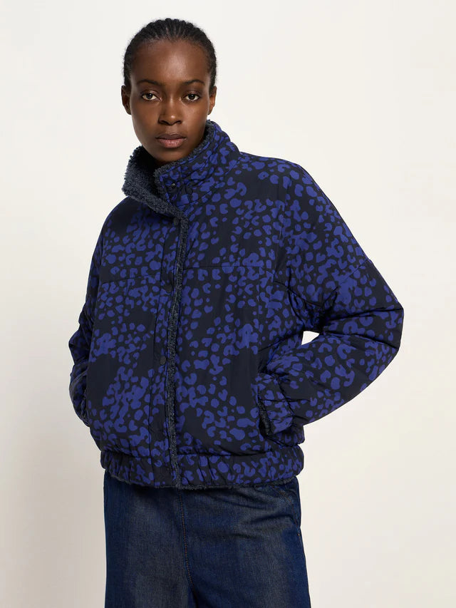 Wende Jacke GRS Teddy animal print midnight | Lanius