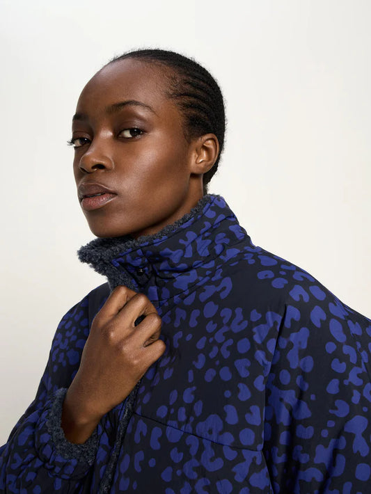 Wende Jacke GRS Teddy animal print midnight | Lanius