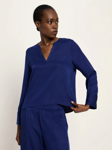 Bluse aus Tencel purple blue | Lanius