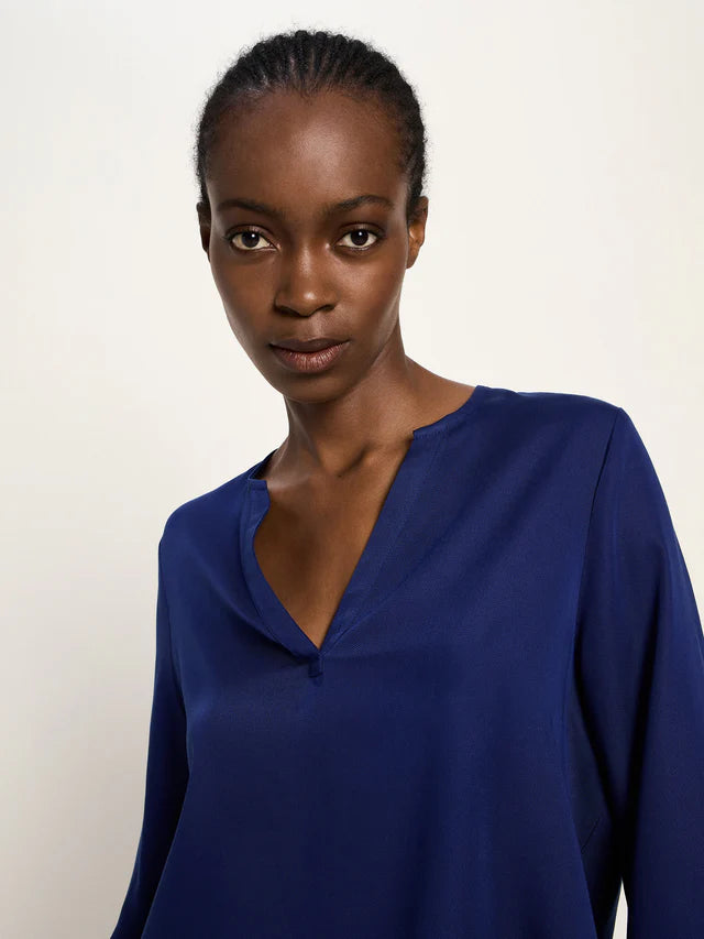 Bluse aus Tencel purple blue | Lanius