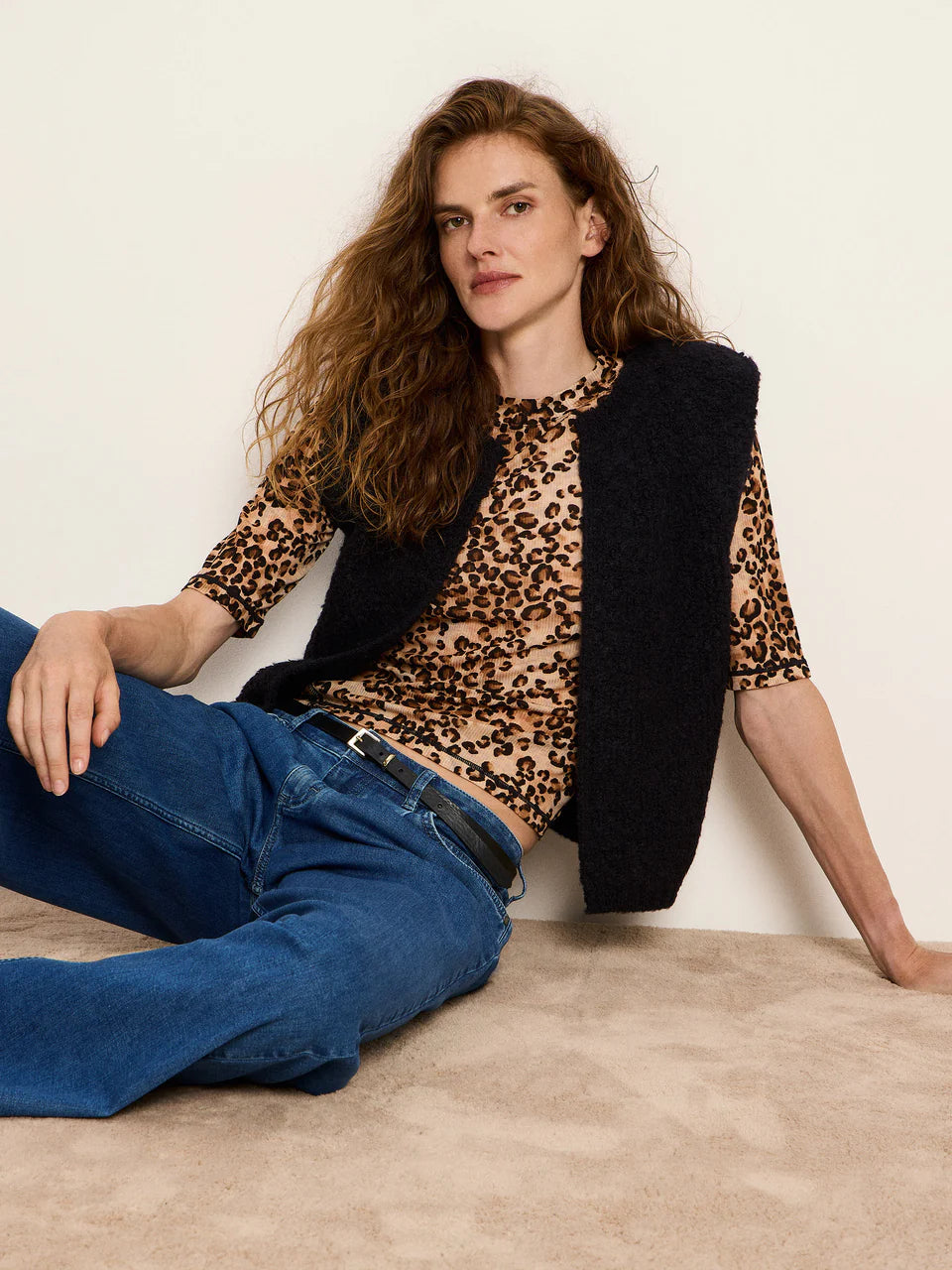 Boucle Strickweste black | Lanius