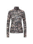 Rollkragenshirt print animal stripes rose | LANIUS