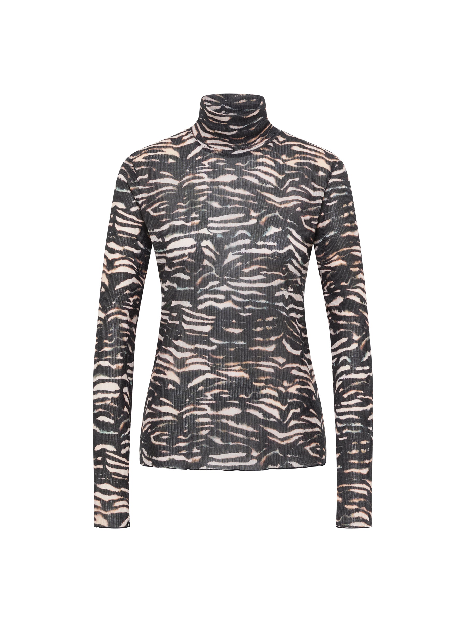 Rollkragenshirt print animal stripes rose | LANIUS