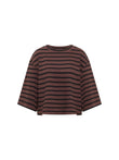 Oversizeshirt GOTS bitter chocolate / black | LANIUS