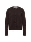 Boxy Strickjacke GOTS bitter chocolate tweed | LANIUS