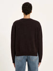Boxy Strickjacke GOTS bitter chocolate tweed | LANIUS