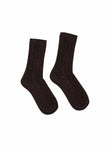 Rippenstrick-Socken GOTS bitter chocolate tweed | LANIUS