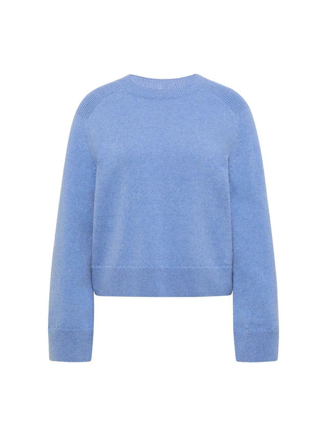 Cropped Pullover GOTS light blue melange | LANIUS