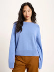 Cropped Pullover GOTS light blue melange | LANIUS