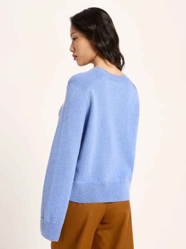 Cropped Pullover GOTS light blue melange | LANIUS