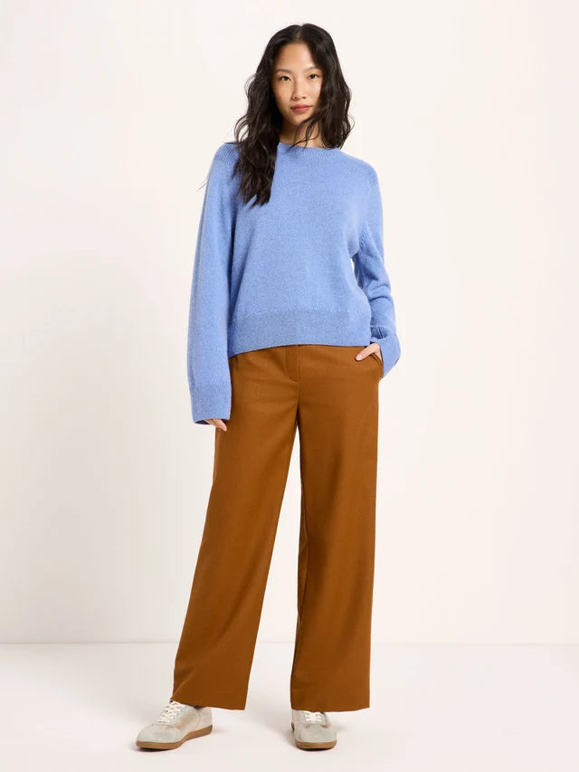 Cropped Pullover GOTS light blue melange | LANIUS
