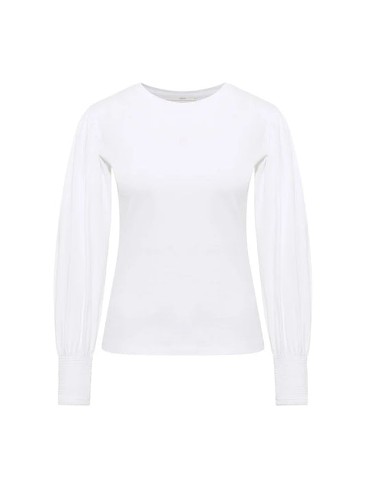Shirt mit gerafftem Ärmel GOTS white | LANIUS