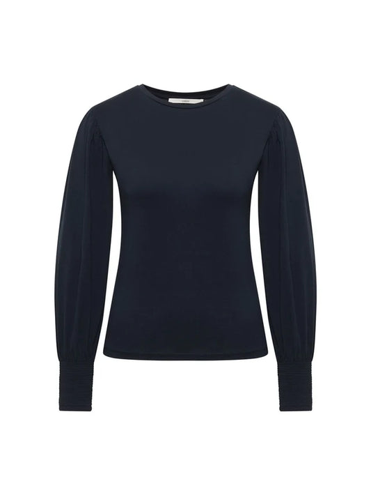 Shirt mit gerafftem Ärmel GOTS midnight | LANIUS