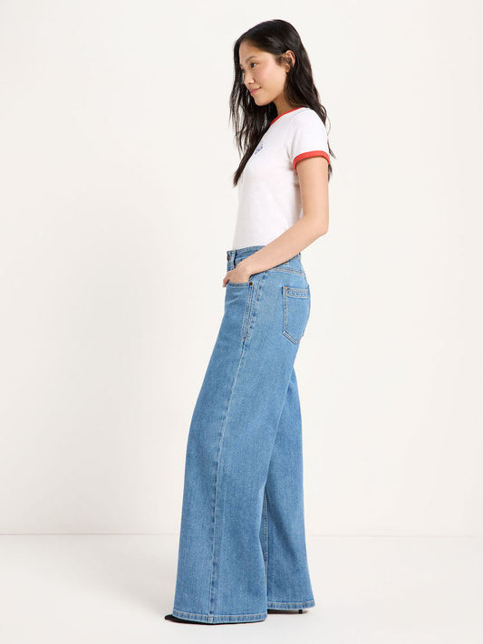 Wide Jeans "SALT" GOTS ocean blue denim | LANIUS
