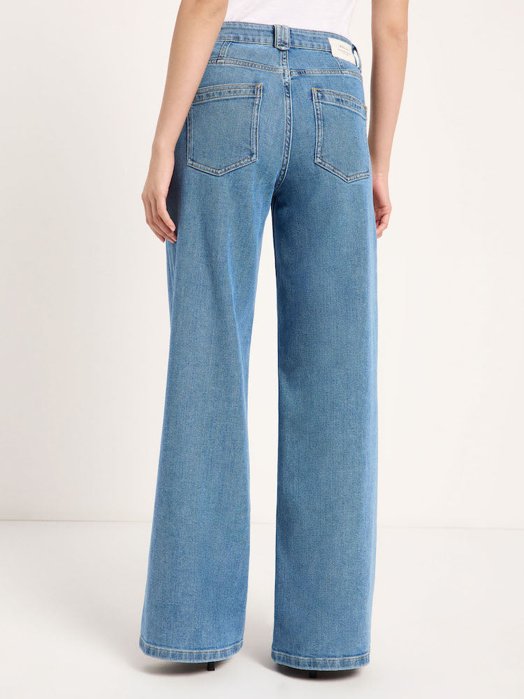 Wide Jeans "SALT" GOTS ocean blue denim | LANIUS
