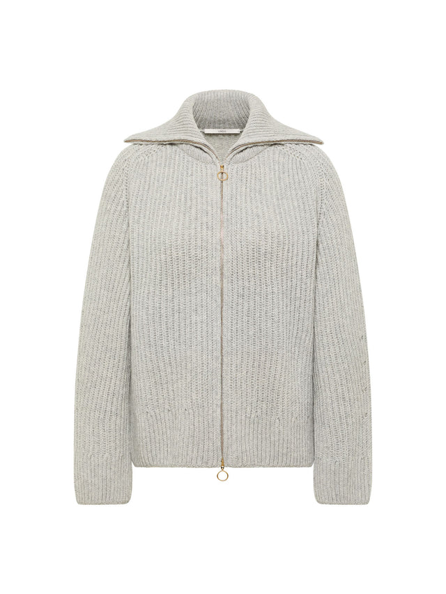 Strickjacke in Rippoptik grey | LANIUS