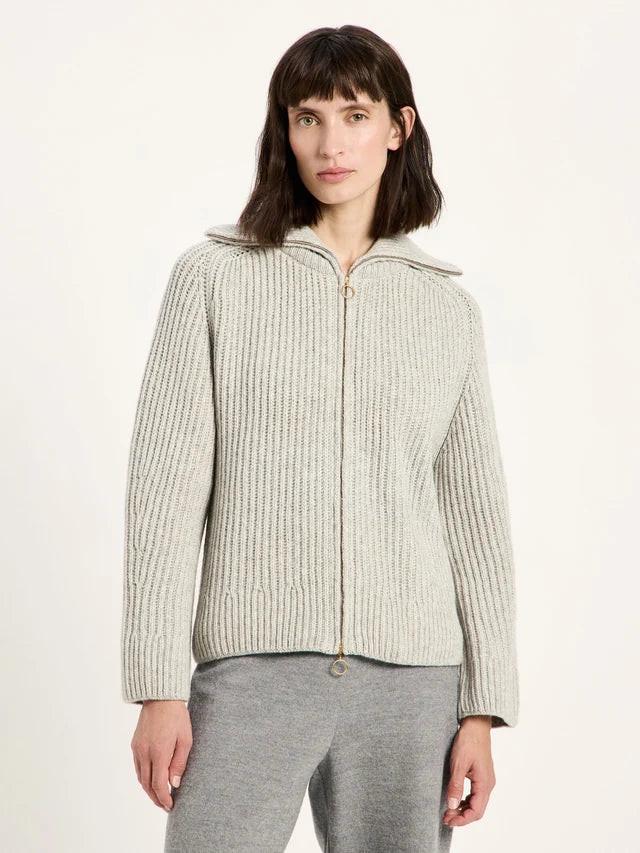 Strickjacke in Rippoptik grey | LANIUS