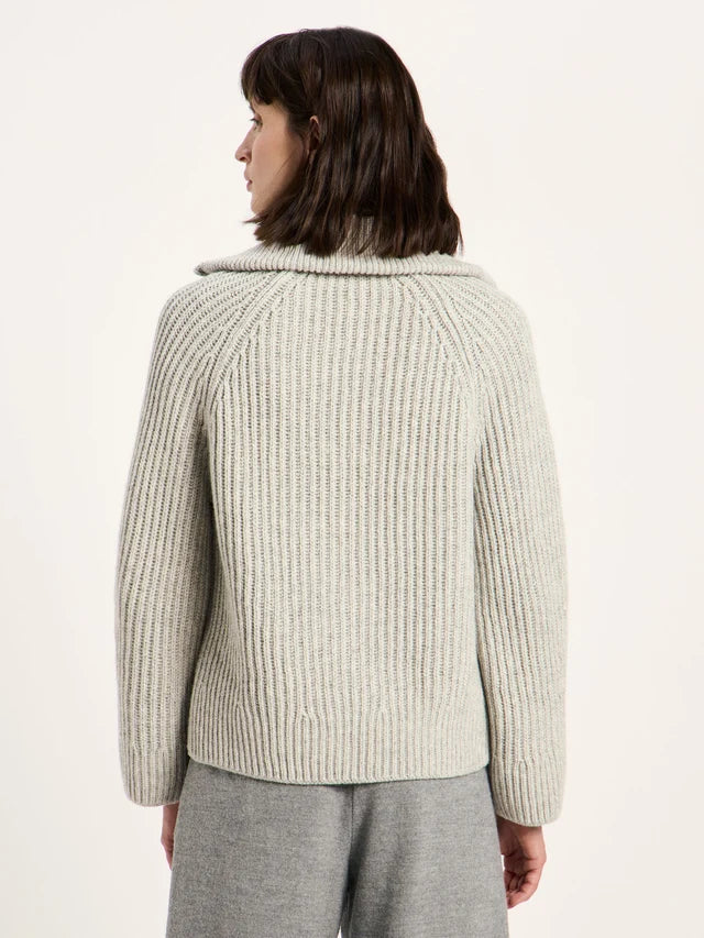 Strickjacke in Rippoptik grey | LANIUS