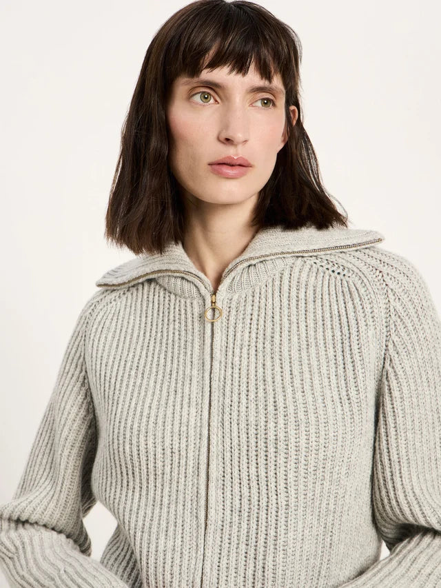 Strickjacke in Rippoptik grey | LANIUS