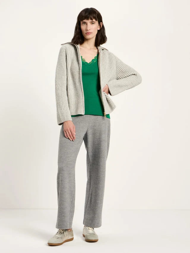 Strickjacke in Rippoptik grey | LANIUS