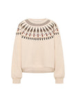 Statementsweatshirt GOTS creme melange/ brown | LANIUS