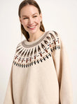 Statementsweatshirt GOTS creme melange/ brown | LANIUS