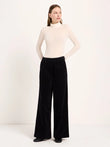 Hose mit weitem Bein GOTS soft cord black  | LANIUS
