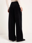 Hose mit weitem Bein GOTS soft cord black  | LANIUS