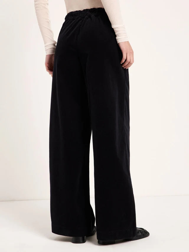 Hose mit weitem Bein GOTS soft cord black  | LANIUS
