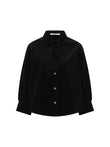 Bluse GOTS black soft corduroy | LANIUS