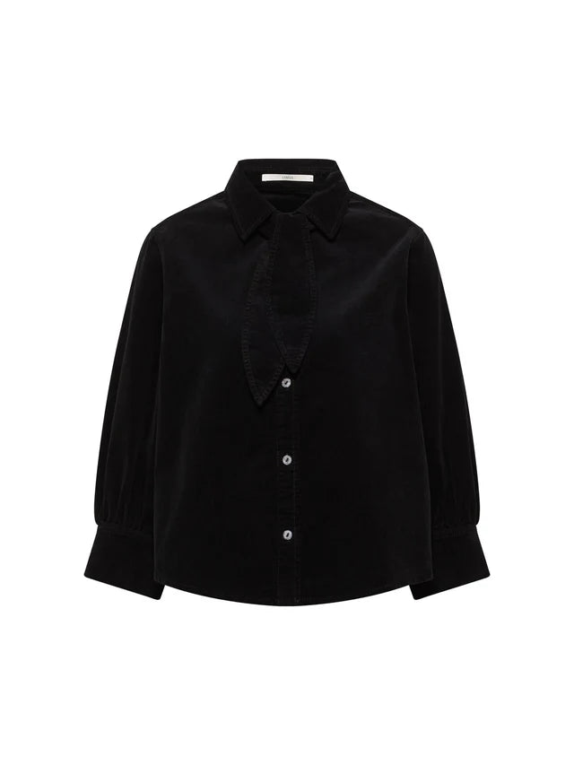 Bluse GOTS black soft corduroy | LANIUS