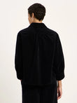 Bluse GOTS black soft corduroy | LANIUS