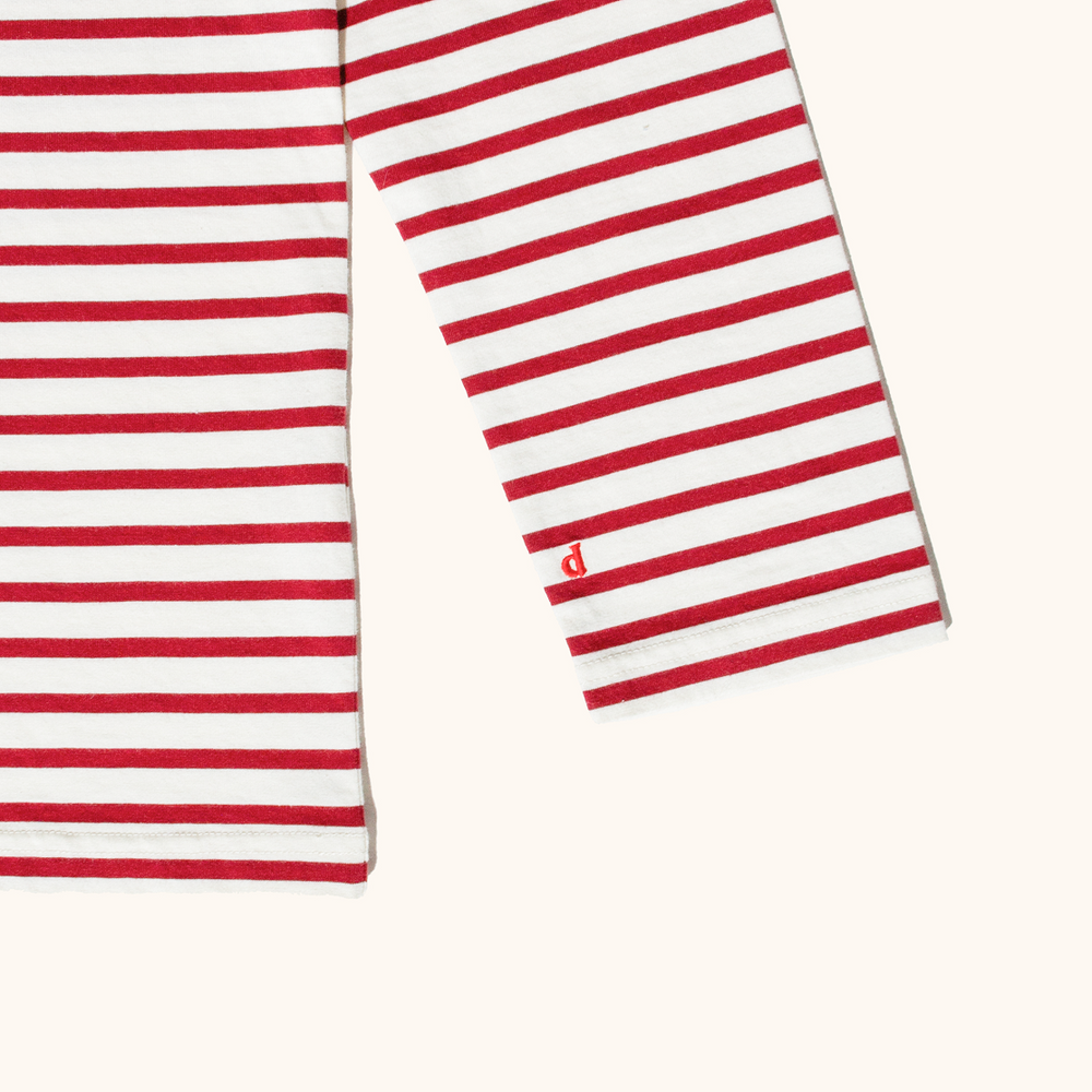 Longsleeve gestreift bordeaux/off-white | popeia