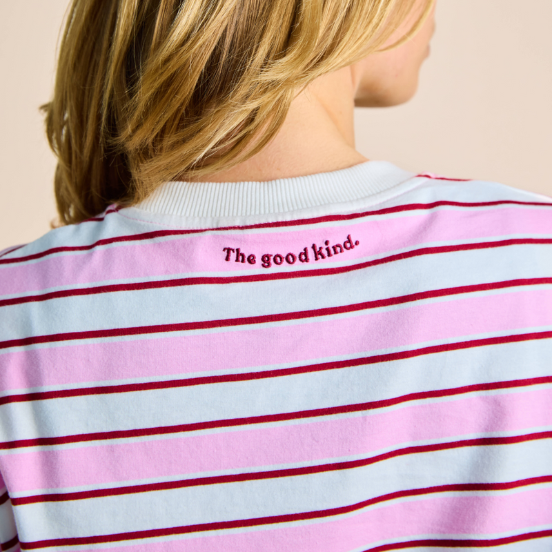 Longsleeve gestreift Weiß / Pink | popeia